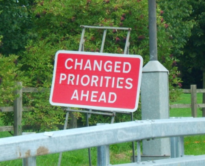 Changed priorities ahead EDIT