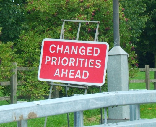 Changed priorities ahead EDIT