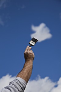 Artist painting clouds